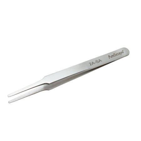 Amscope High Precision 4 1/2 in. Tapered Flat Tip Tweezers TW-049-25PK